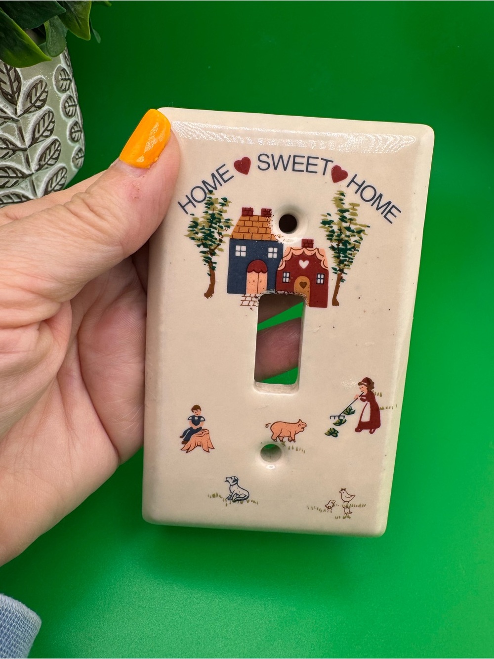 Vintage Home Sweet Home Ceramic Light Switch Cover